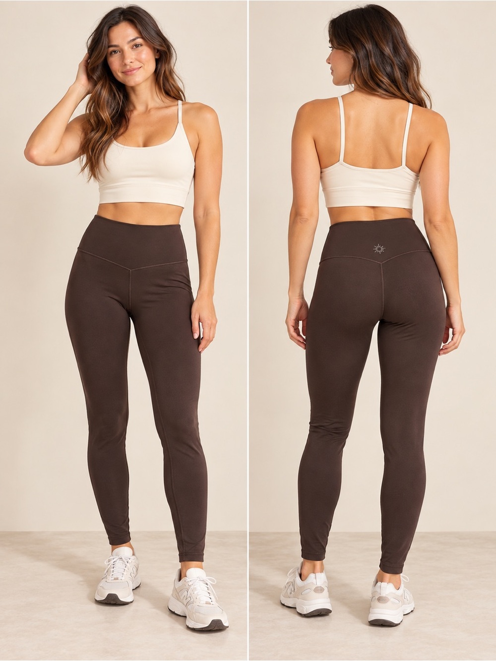Aerie Brown High-Waisted Leggings - Gym -Cozy Everyday — Size Medium